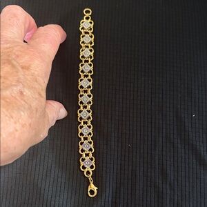 Gold and Silver Floral Bracelet